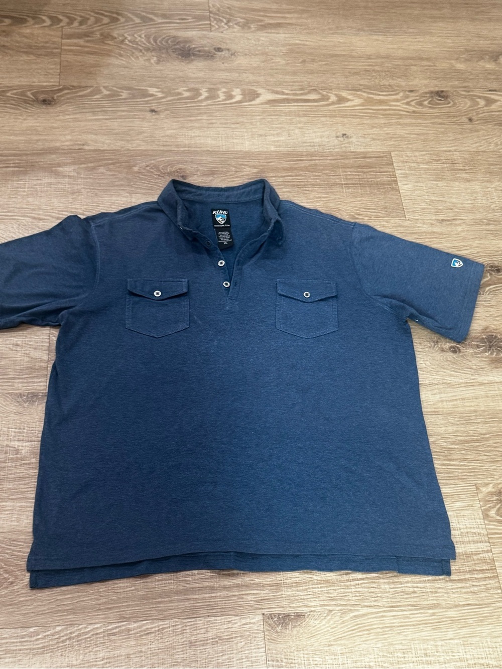 Kuhl Men’s Dark Navy Short Sleeve Polo with Chest Pockets XL